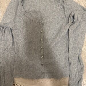 Brandy Melville Gray Ribbed Top